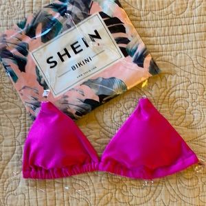 Shein new bikini top with clear straps. Size small